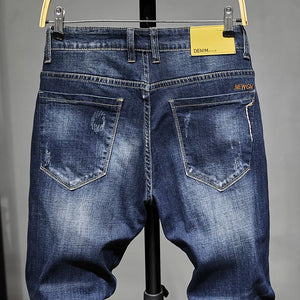 Men's Dark Blue Casual Denim Pants