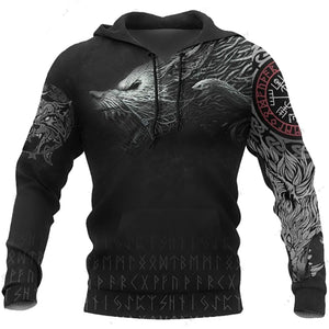 Viking Wolf And Dragon Tattoo hoodie