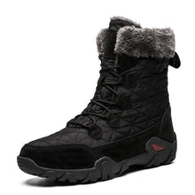 Men's Martin Boots Fur Plush Suede Leather & Waterproof Fabric Ankle Snow Boots