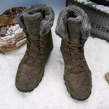Men's Martin Boots Fur Plush Suede Leather & Waterproof Fabric Ankle Snow Boots