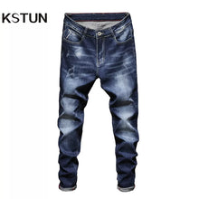 Men's Dark Blue Casual Denim Pants