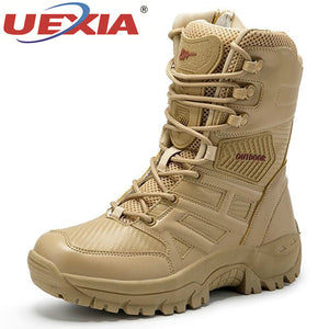 Mens Boots Special Force Leather Desert Combat Ankle Plus Size 39-47