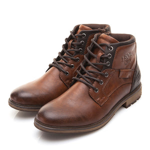 ZYYZYM Men Boots Leather Spring Autumn Vintage Style