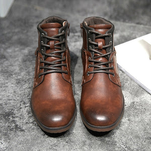 ZYYZYM Men Boots Leather Spring Autumn Vintage Style