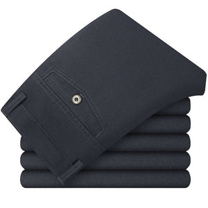 MYDBSH Men Khakis Twill Pants Ropa Casual Hombre Mid-low Rise Khakis Pants Men's Solid Clothing