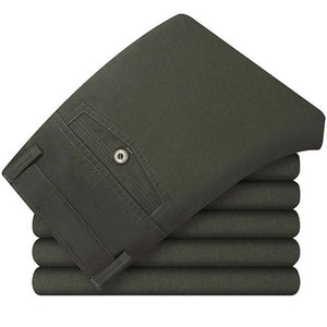 MYDBSH Men Khakis Twill Pants Ropa Casual Hombre Mid-low Rise Khakis Pants Men's Solid Clothing