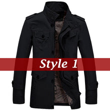 Men's Fashion Jackets Collar Military Coat 3 Colors